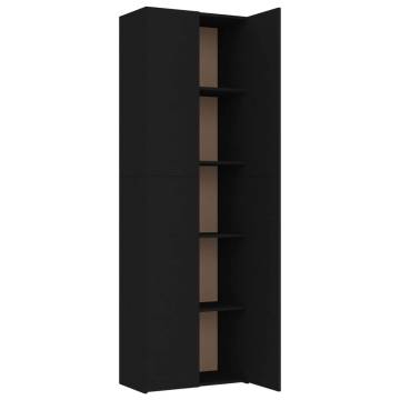 Elegant Black Office Cabinet - 60x32x190 cm | Hipomarket