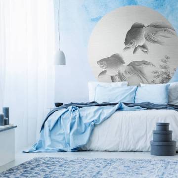 WallArt Wallpaper Circle - Two Goldfish 142.5 cm | Hipomarket