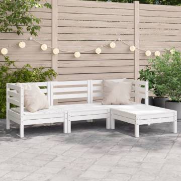 Garden Sofa 3-Seater with Footstool - Solid Pine Wood