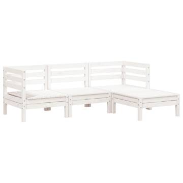 Garden Sofa 3-Seater with Footstool - Solid Pine Wood