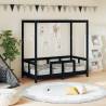 Kids Bed Frame Black 70x140 cm Solid Wood Pine Colour black Size 70 x 140 cm 