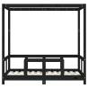 Kids Bed Frame Black 70x140 cm | Solid Pine Wood Design