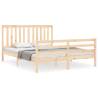 King Size Solid Wood Bed Frame with Headboard - HipoMarket