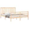 King Size Solid Wood Bed Frame with Headboard - HipoMarket