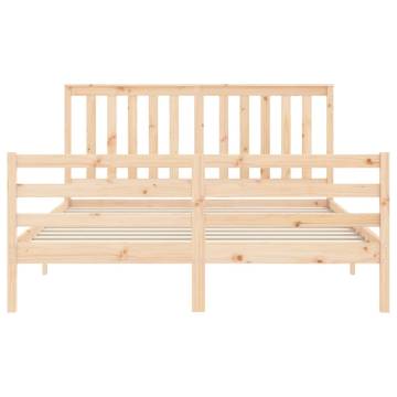 King Size Solid Wood Bed Frame with Headboard - HipoMarket