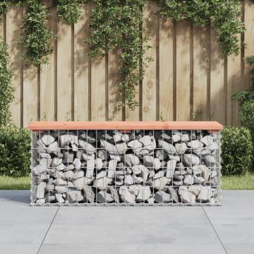 Garden Bench Gabion Design - Solid Wood Douglas 103x31.5x42 cm