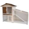 @Pet Rabbit Hutch Tommy - White & Brown, 140x65x100 cm