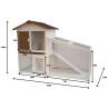 @Pet Rabbit Hutch Tommy - White & Brown, 140x65x100 cm