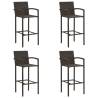 Bar Stools 4 pcs Brown Poly Rattan Colour brown Quantity in Package 4 