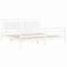 White Super King Size Bed Frame with Headboard - Solid Wood