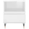 High Gloss White Bedside Cabinet 40x35x50 cm - HipoMarket