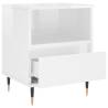 High Gloss White Bedside Cabinet 40x35x50 cm - HipoMarket