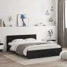 LED Bed Frame with Headboard - Black King Size 150x200 cm