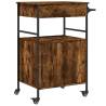 Smoked Oak Kitchen Trolley - Stylish & Functional Storage