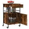 Smoked Oak Kitchen Trolley - Stylish & Functional Storage