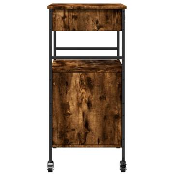 Smoked Oak Kitchen Trolley - Stylish & Functional Storage