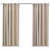 Linen-Look Blackout Curtains Beige 140x175 cm - 2 pcs