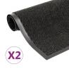 Dust Control Mats 2 pcs Rectangular Tufted 80x120 cm Black Colour black Size 80 x 120 cm Quantity in Package 2 