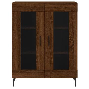 Stylish Highboard Brown Oak - 69.5x34x180 cm