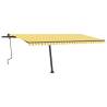 Manual Retractable Awning with LED - 500x350cm Yellow & White