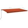 Manual Retractable Awning 500x350cm - Orange & Brown | HipoMarket