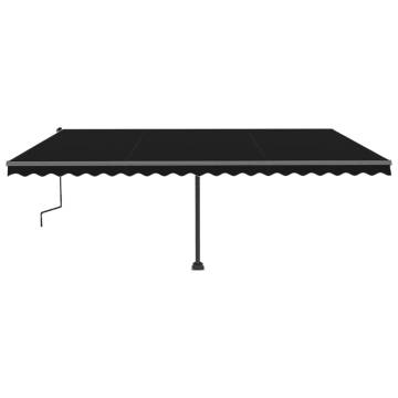 Manual Retractable Awning with LED 500x300 cm - Anthracite