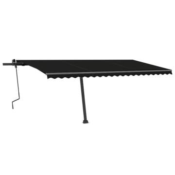 Manual Retractable Awning with LED 500x300 cm - Anthracite