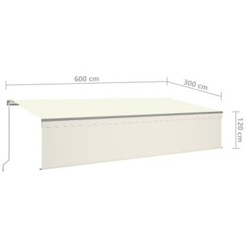 Manual Retractable Awning 6x3m Cream - Outdoor Shade Solution