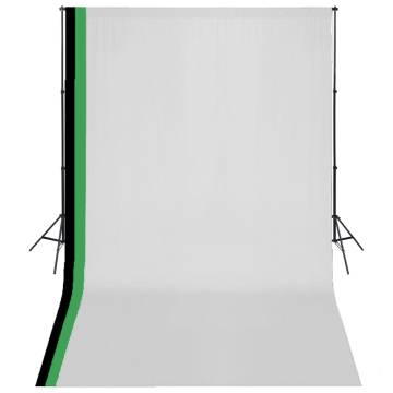 Professional Photo Studio Kit - 3 Backdrops & Adjustable Frame