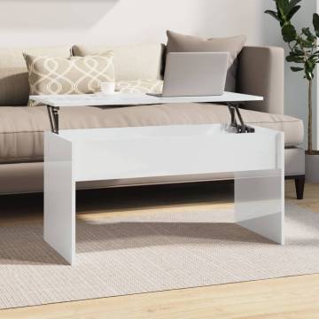 High Gloss White Coffee Table - Versatile Design | HipoMarket