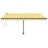 Manual Retractable Awning with LED 400x350 cm - Yellow & White