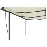 Manual Retractable Awning with Posts 6x3.5 m Cream Colour cream Size 6 x 3.5 m Quantity in Package 1 