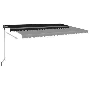 Manual Retractable Awning with LED - 5x3 m Anthracite