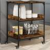 Kitchen Trolley Smoked Oak - 60x41x80.5 cm - Durable Storage