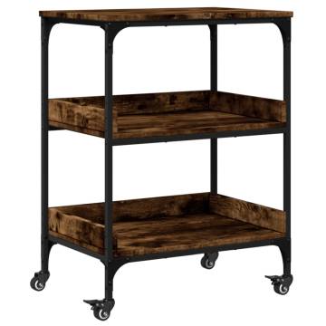 Kitchen Trolley Smoked Oak - 60x41x80.5 cm - Durable Storage