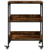 Kitchen Trolley Smoked Oak - 60x41x80.5 cm - Durable Storage