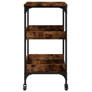 Kitchen Trolley Smoked Oak - 60x41x80.5 cm - Durable Storage