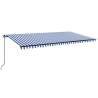 Manual Retractable Awning 600x350 cm - Blue & White | HipoMarket