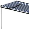 Manual Retractable Awning 600x350 cm - Blue & White | HipoMarket