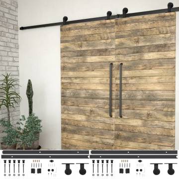 Sliding Door Hardware Kits - 183 cm Steel Black | HipoMarket