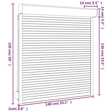 Roller Shutter Aluminium 140x150 cm Anthracite - Hipomarket