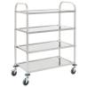 4-Tier Kitchen Trolley 107x55x125 cm Stainless Steel Size 107 x 55 x 125 cm (4 tiers) 