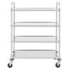 4-Tier Kitchen Trolley - Stainless Steel, 107x55x125 cm