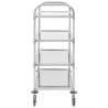 4-Tier Kitchen Trolley - Stainless Steel, 107x55x125 cm