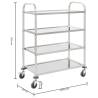 4-Tier Kitchen Trolley - Stainless Steel, 107x55x125 cm