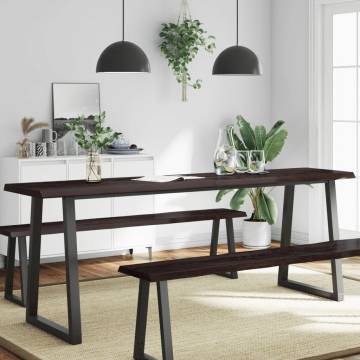 Solid Wood Dark Brown Table Top - 200x60 cm | HipoMarket