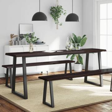 Solid Wood Dark Brown Table Top - 200x60 cm | HipoMarket