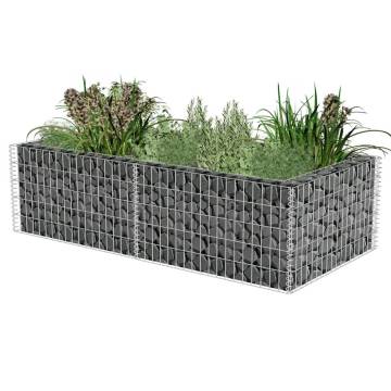 Gabion Planter Galvanised Steel 180x90x50 cm | HipoMarket