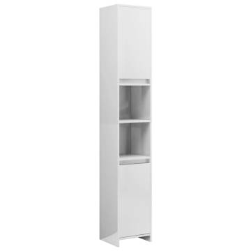 High Gloss White Bathroom Cabinet - 30x30x183.5 cm