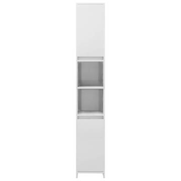 High Gloss White Bathroom Cabinet - 30x30x183.5 cm